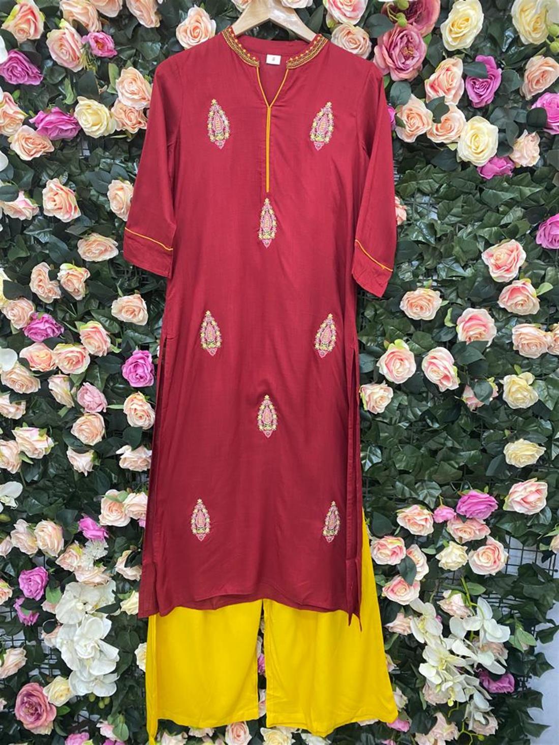 Maroon Ladies 2 Piece Kurta