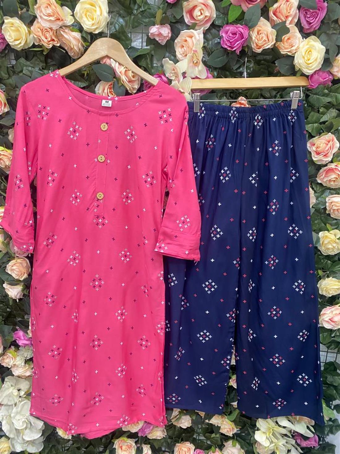 Pink Palazzo Ladies 2 Piece Kurta