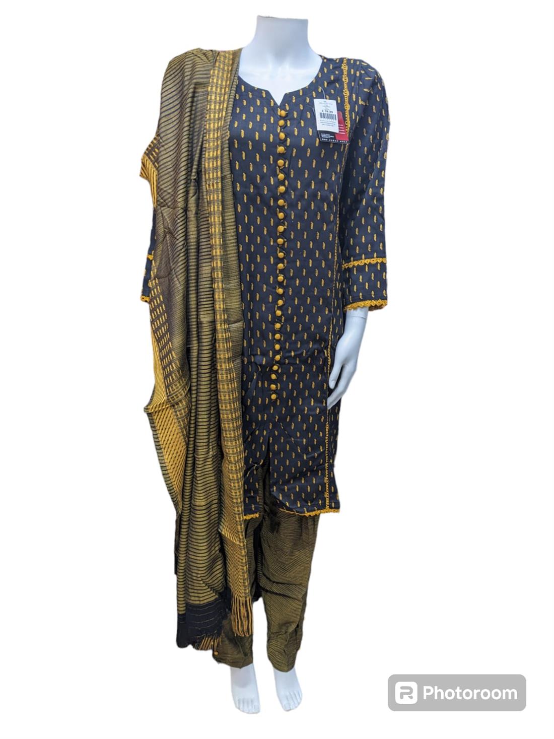 Black & Yellow Ladies 3 Piece Suit