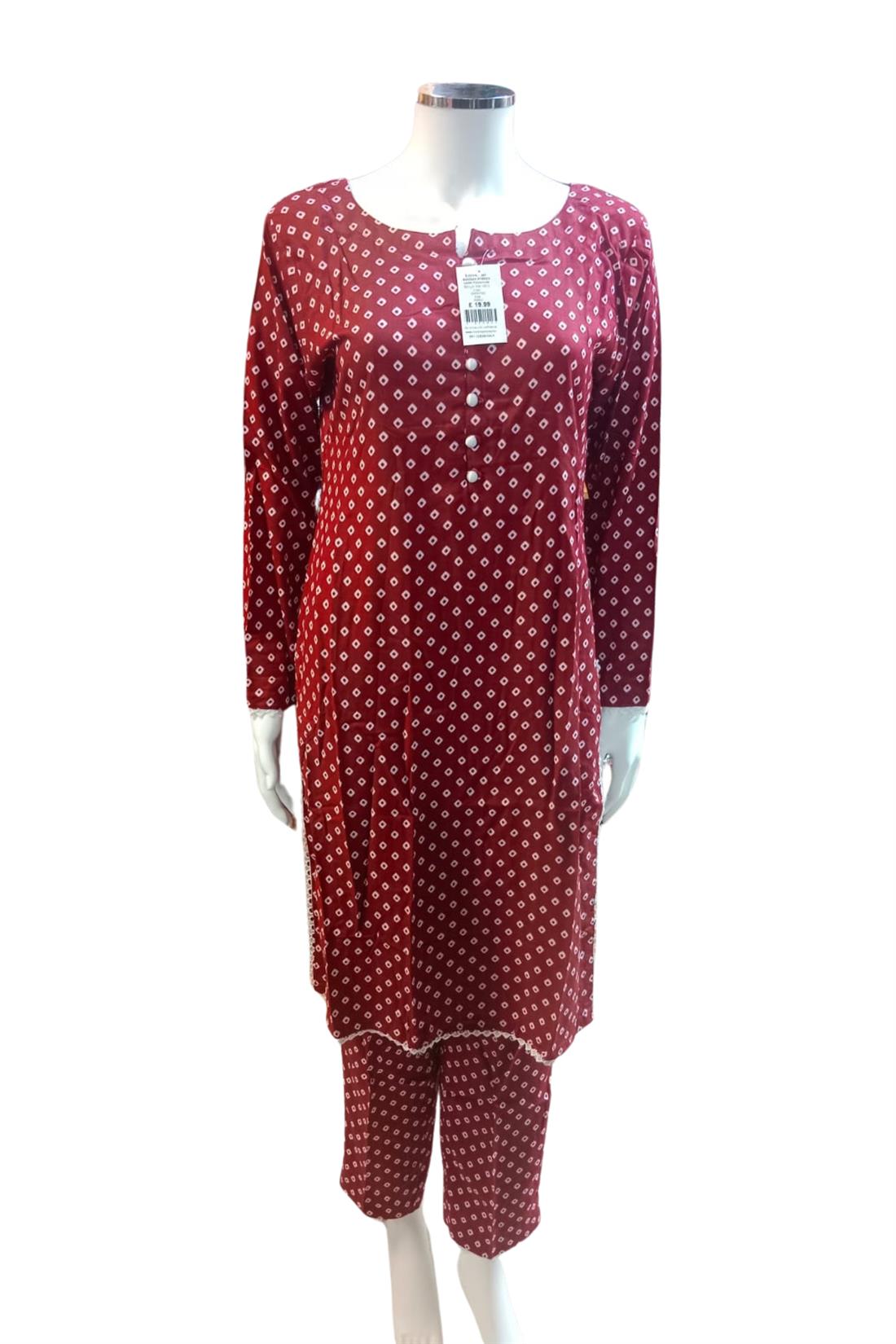 Dark Red Ladies 2 Piece Suit