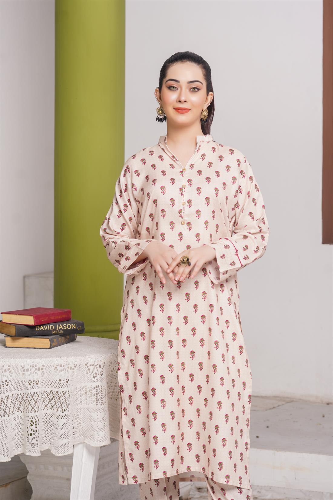 Skin Digital Print Linen Ladies 2 Piece Suit