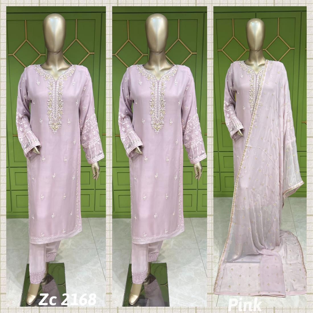 Lilac Sequinned Raw Silk 3 Piece Suit