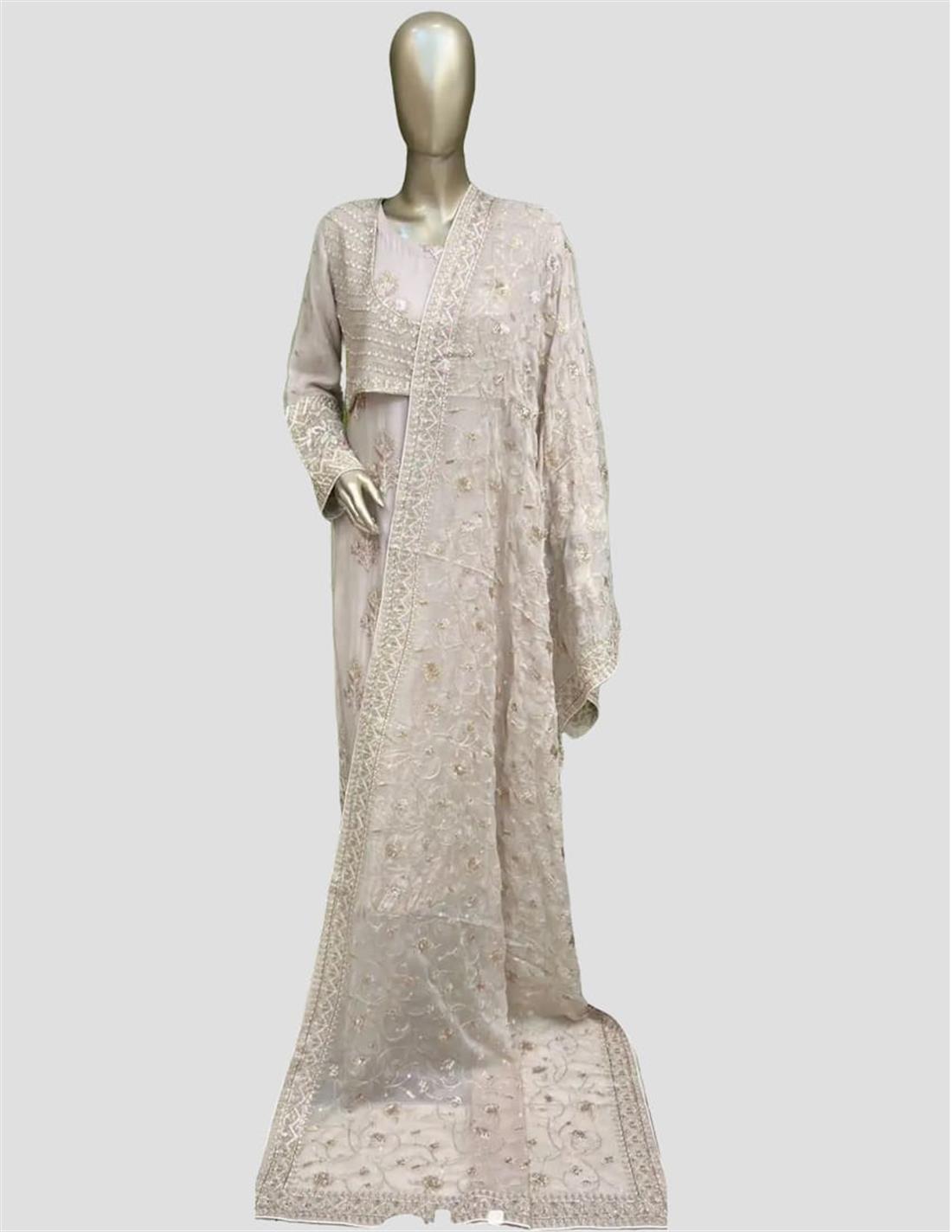Cappuccino Sequinned Raw Silk 4 Piece Suit