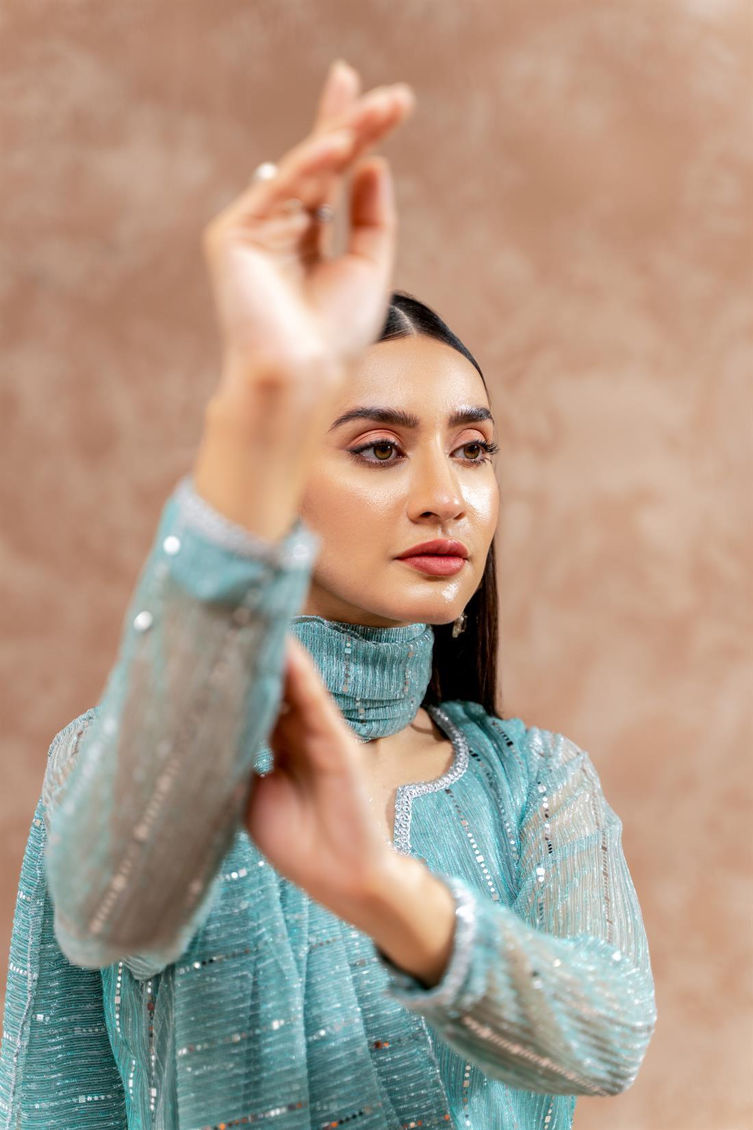 Sea Green Raw Silk Zoya Festive Collection