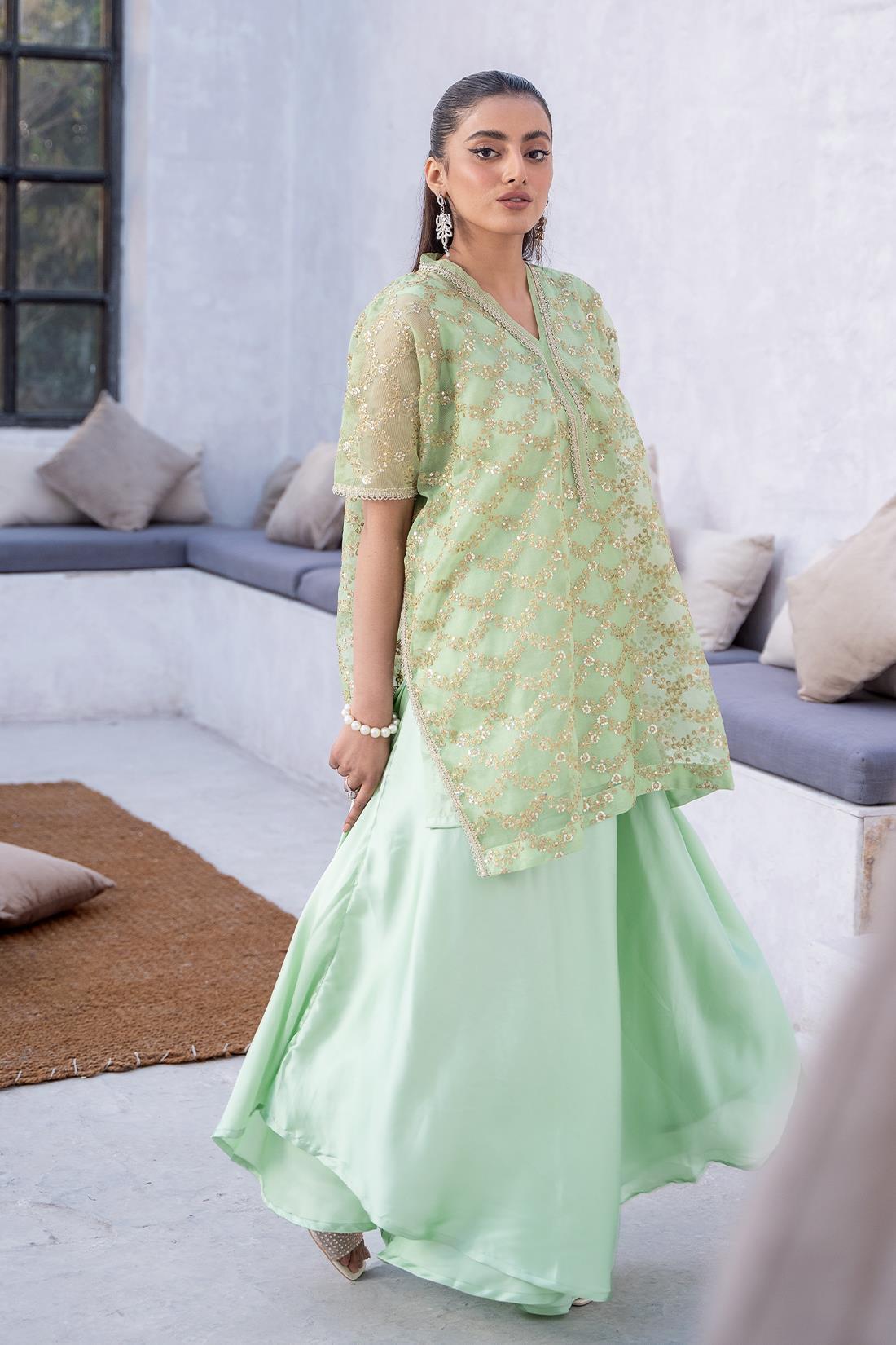 Green Embroidered Silk Zoya Festive Collection