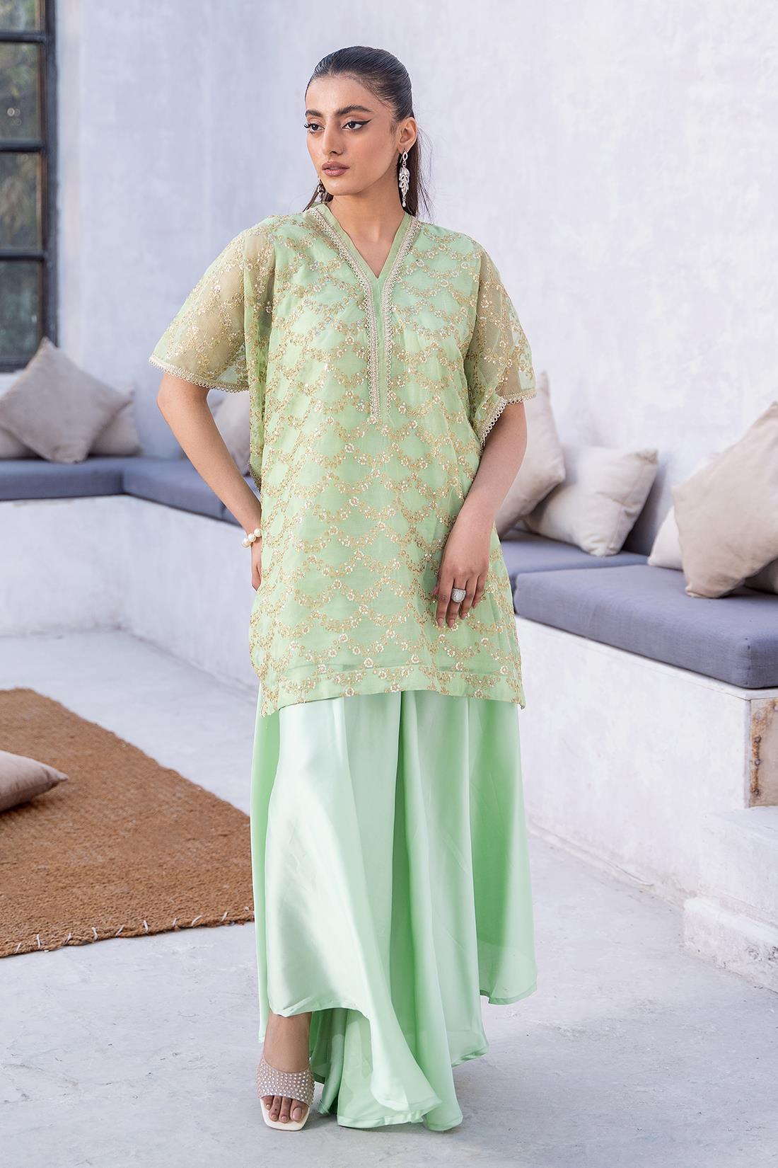 Green Embroidered Silk Zoya Festive Collection