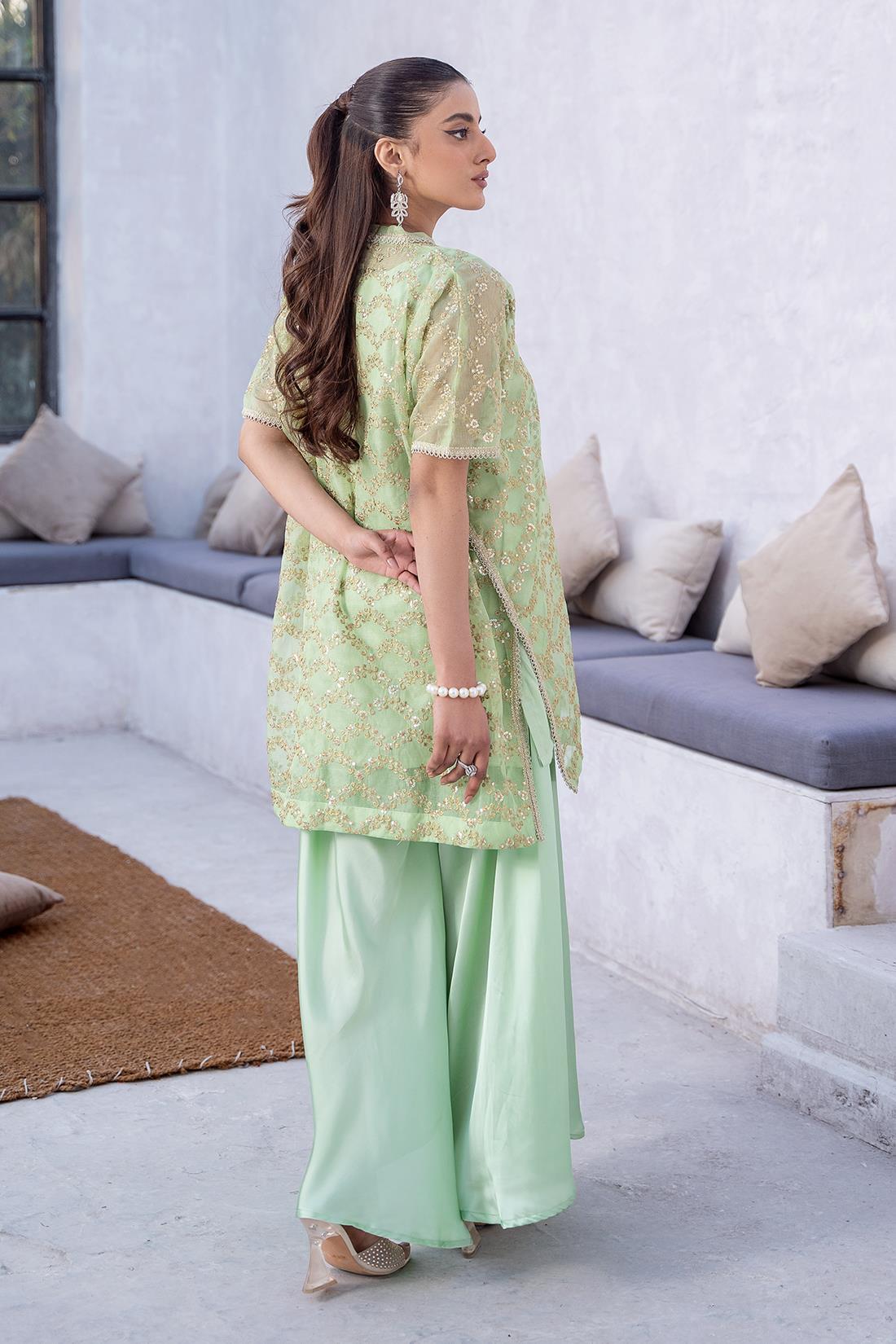 Green Embroidered Silk Zoya Festive Collection