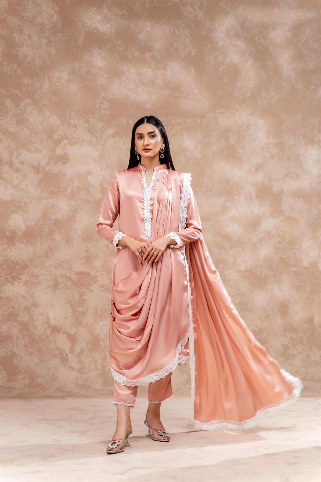 Pink Raw Silk Zoya Festive Collection