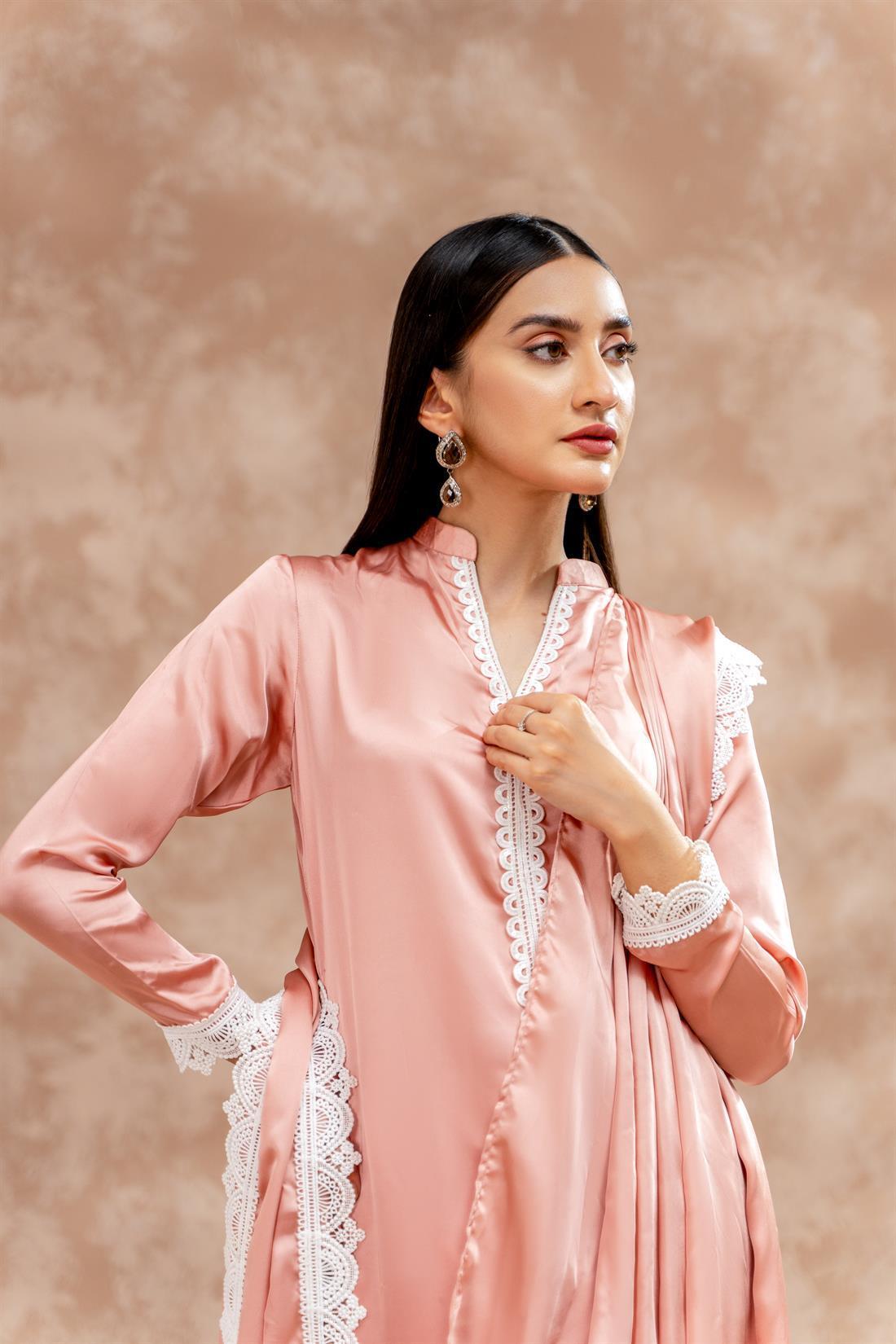 Pink Raw Silk Zoya Festive Collection