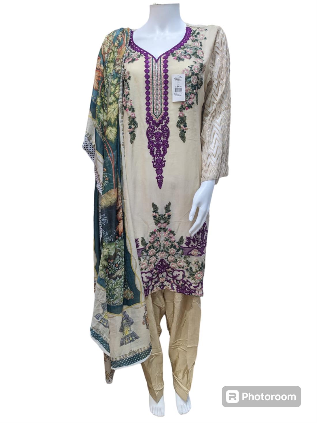 Beige Ladies 3 Piece Suit