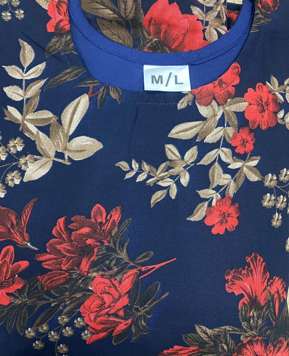 Navy Blue Peplum Top, Pallazo and Printed Dupatta