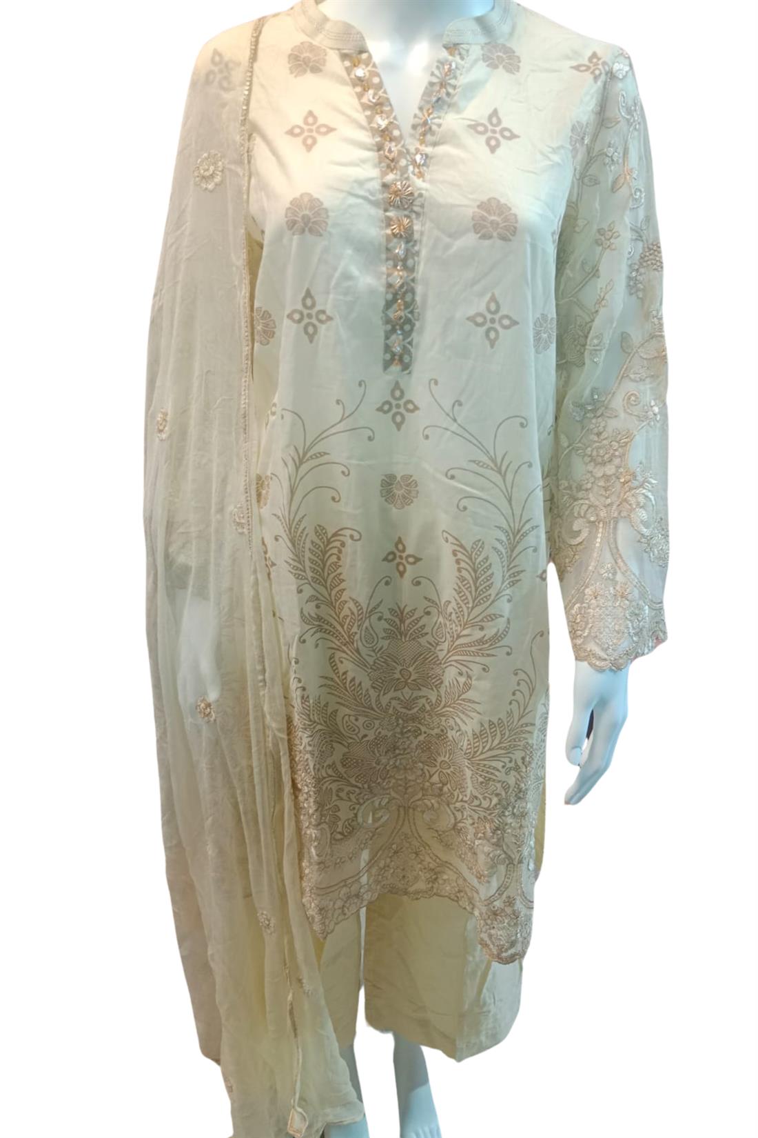Cream Ladies 3 Piece Suit