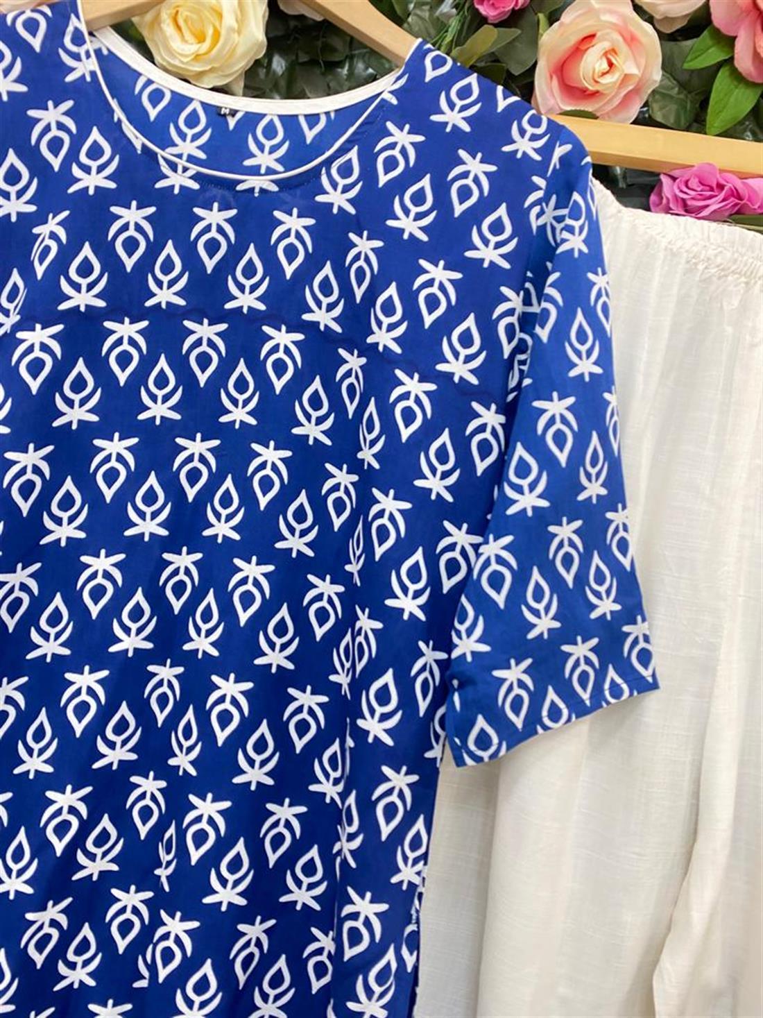 Blue & White Ladies Kurta