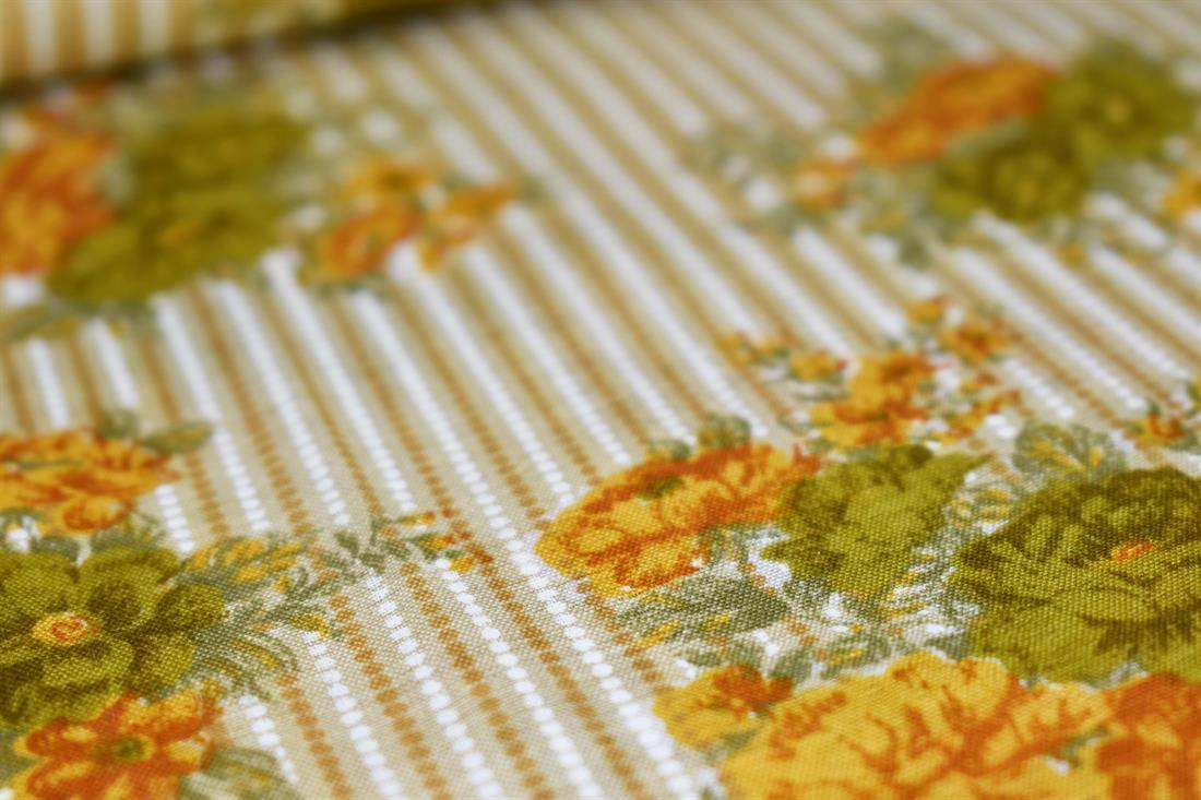 Beige Printed Cotton Lawn Fabric - Dressmaking Blouses Tops Skits