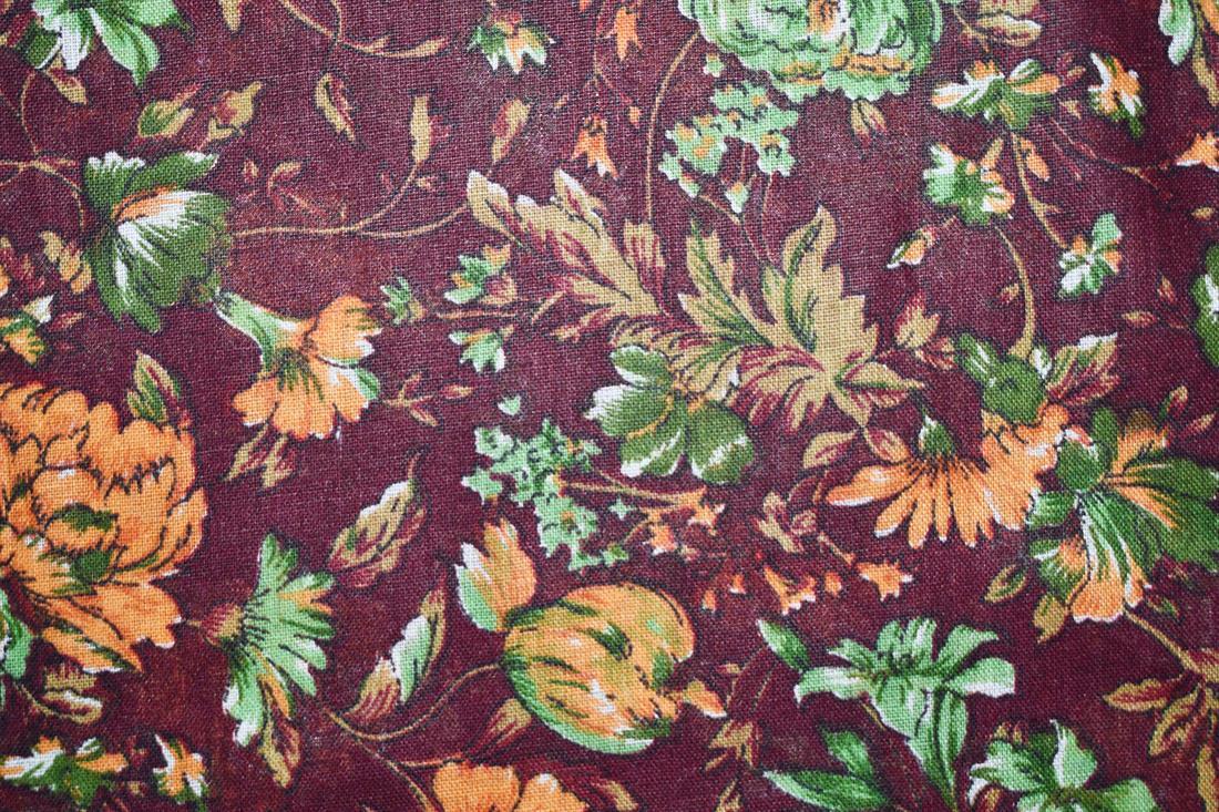 Wine Printed Cotton Lawn Fabric - Dressmaking Blouses Tops Skits