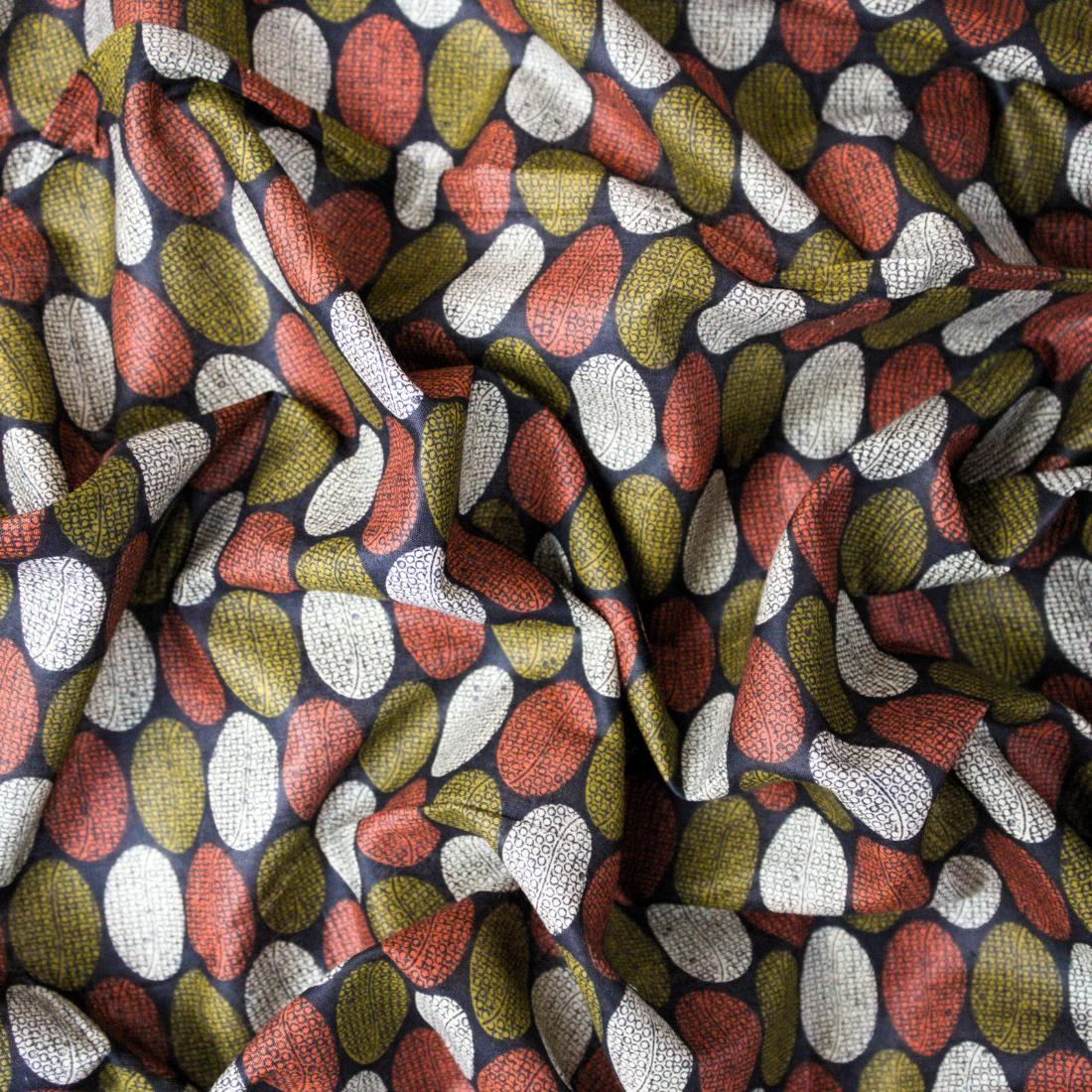 Black Printed Cotton Lawn Fabric - Dressmaking Blouses Tops Skits