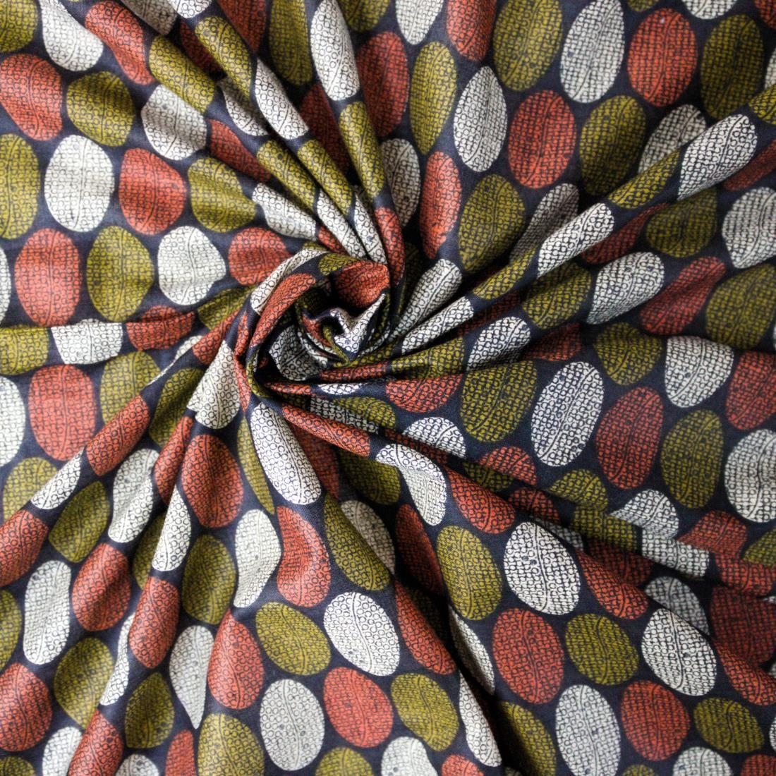 Black Printed Cotton Lawn Fabric - Dressmaking Blouses Tops Skits