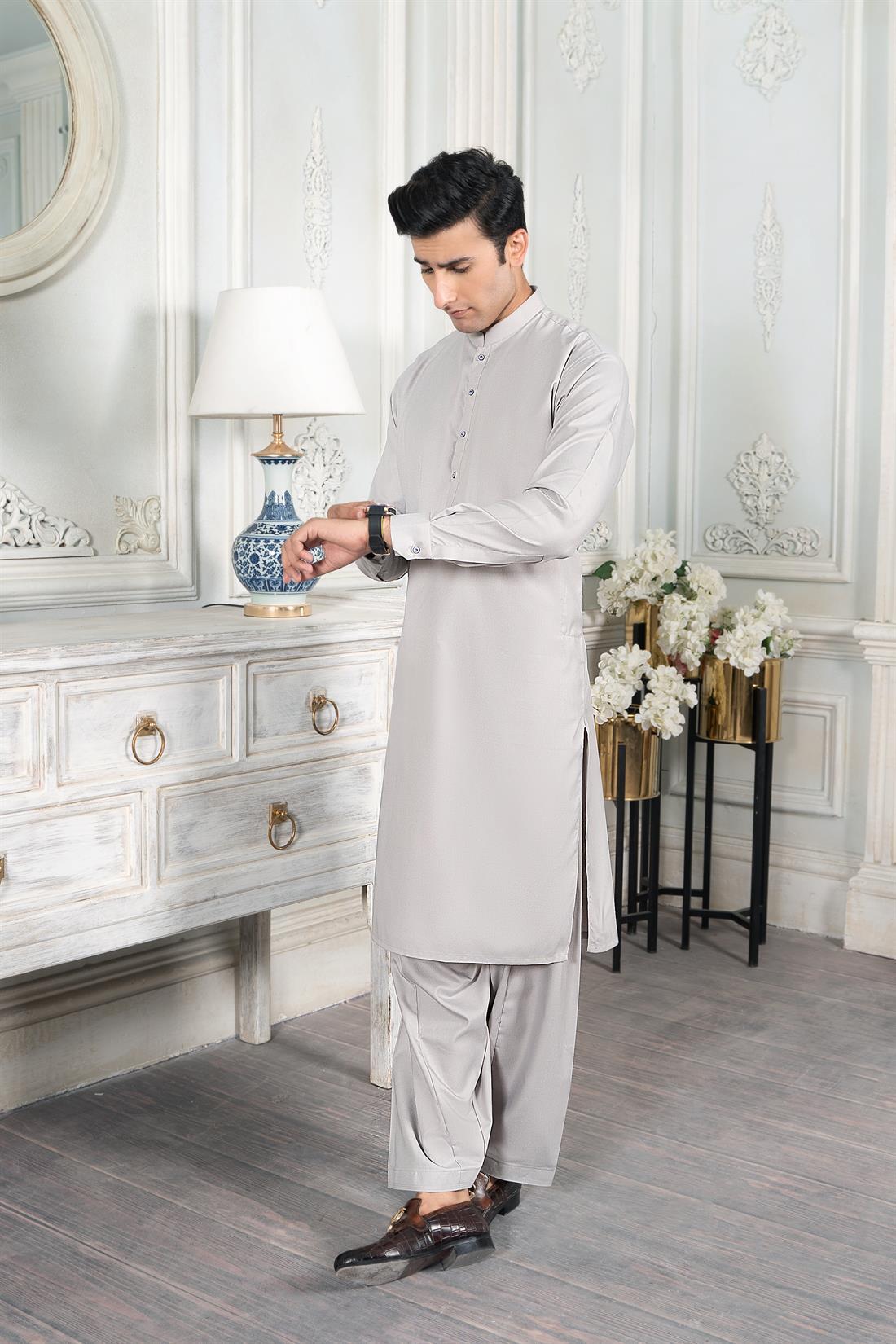 Grey Plain Shalwar Kameez
