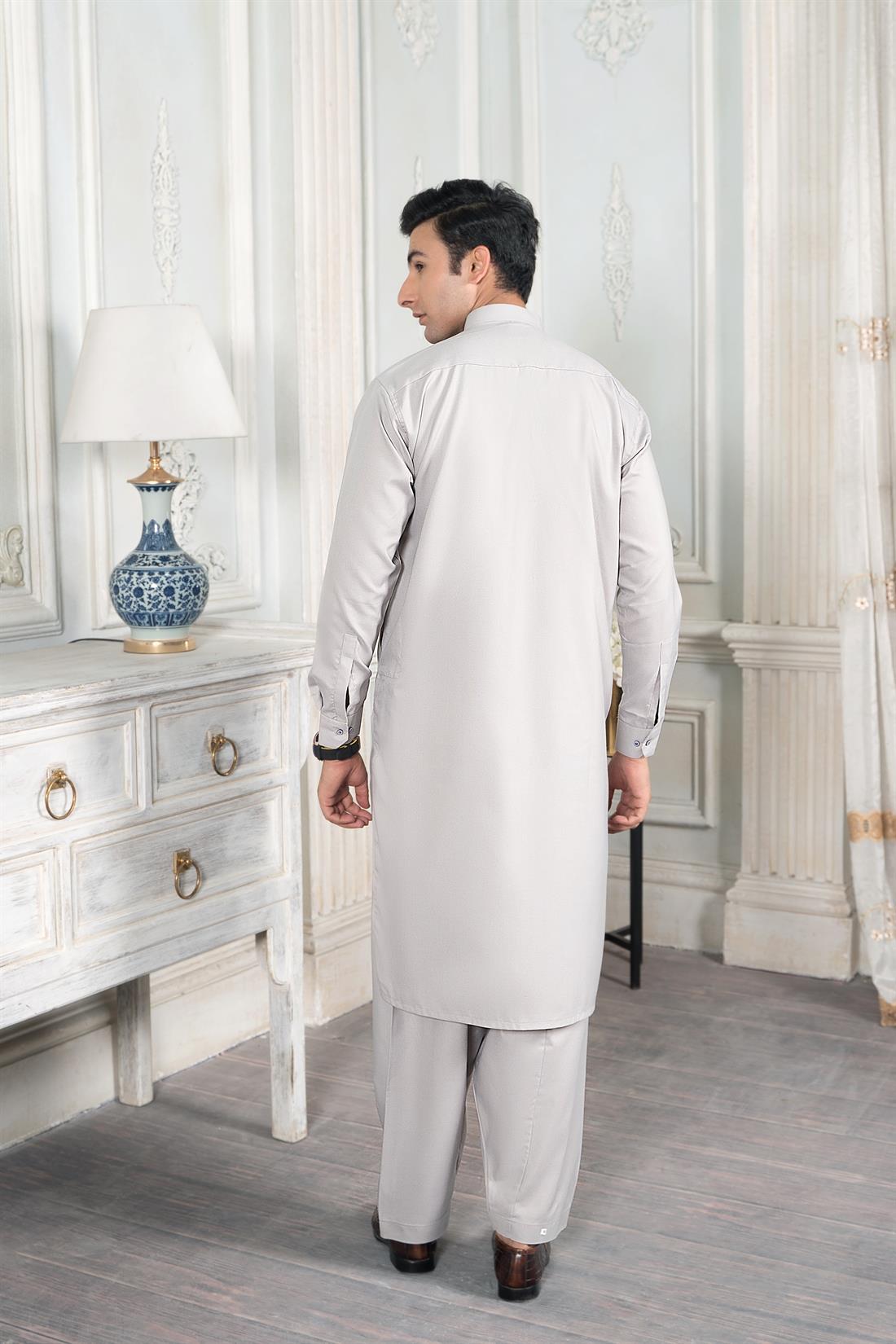 Grey Plain Shalwar Kameez