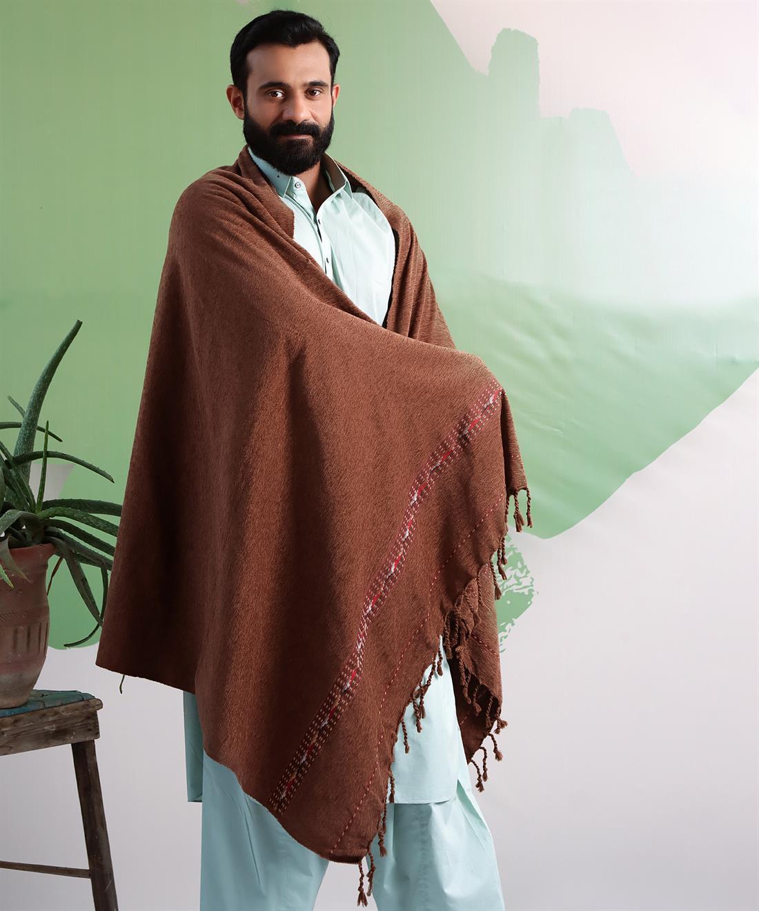 Brown Embroidered Afghani Stoles