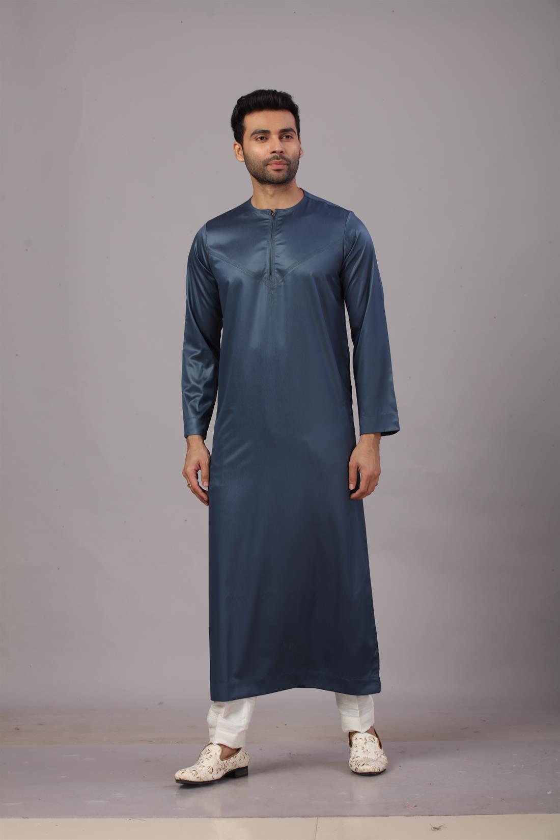 Teal Mens Shiny Jubba Thobes