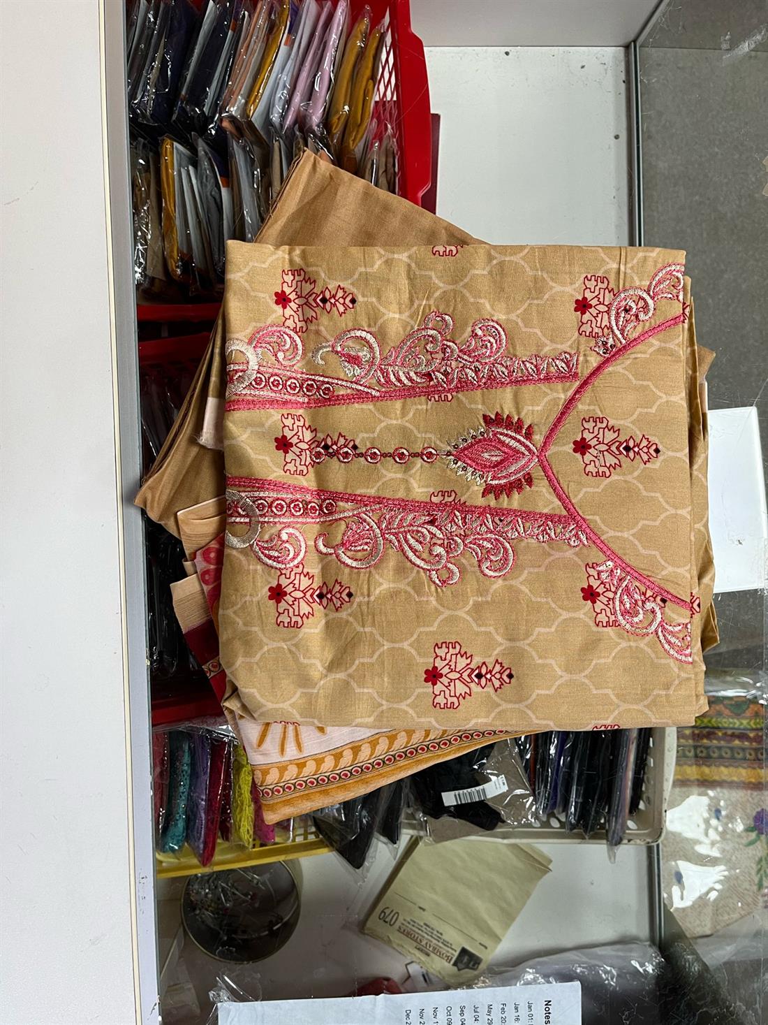 Gold Embroidered Chiffon Anaya Lawn Suit