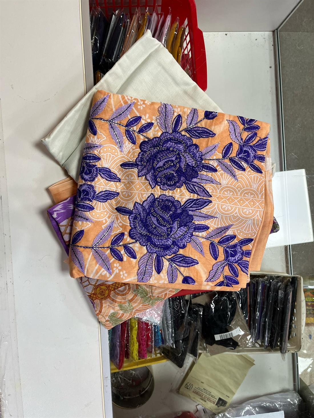Light Orange Embroidered Chiffon Anaya Lawn Suit