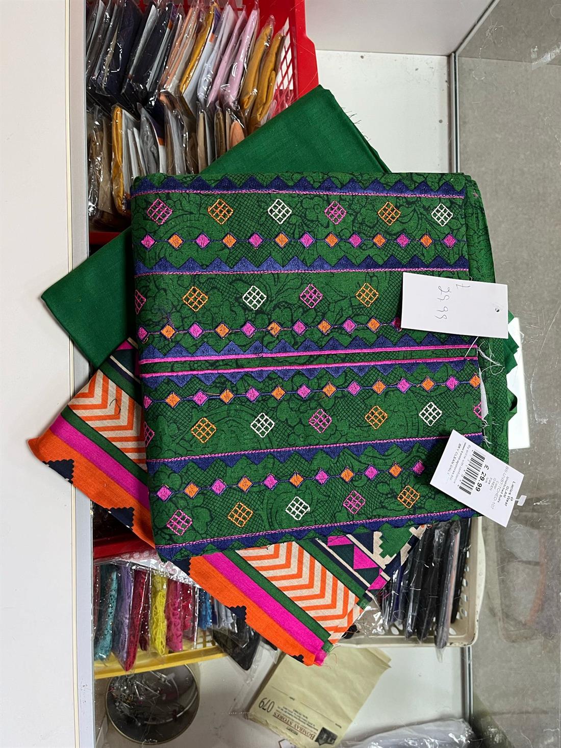 Green Embroidered Chiffon Diamond Supreme Lawn Suit