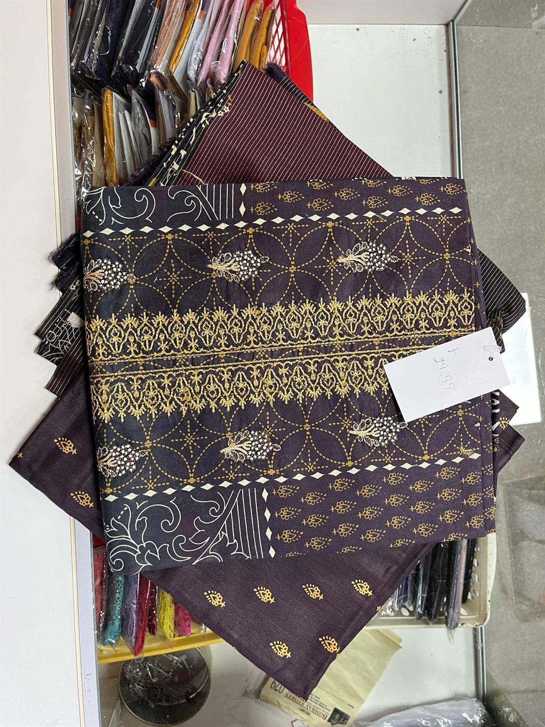 Aubergine Embroidered Chiffon Diamond Supreme Lawn Suit