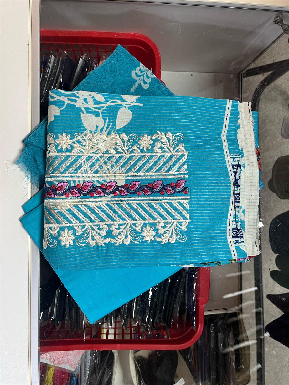 Turquoise Embroidered Mariam Ayesha Lawn Suit