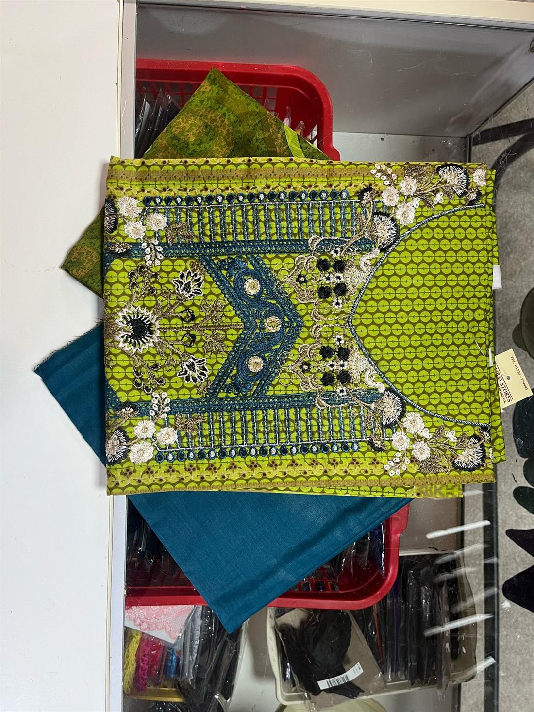Green Embroidered Tawakkal Lawn Suit
