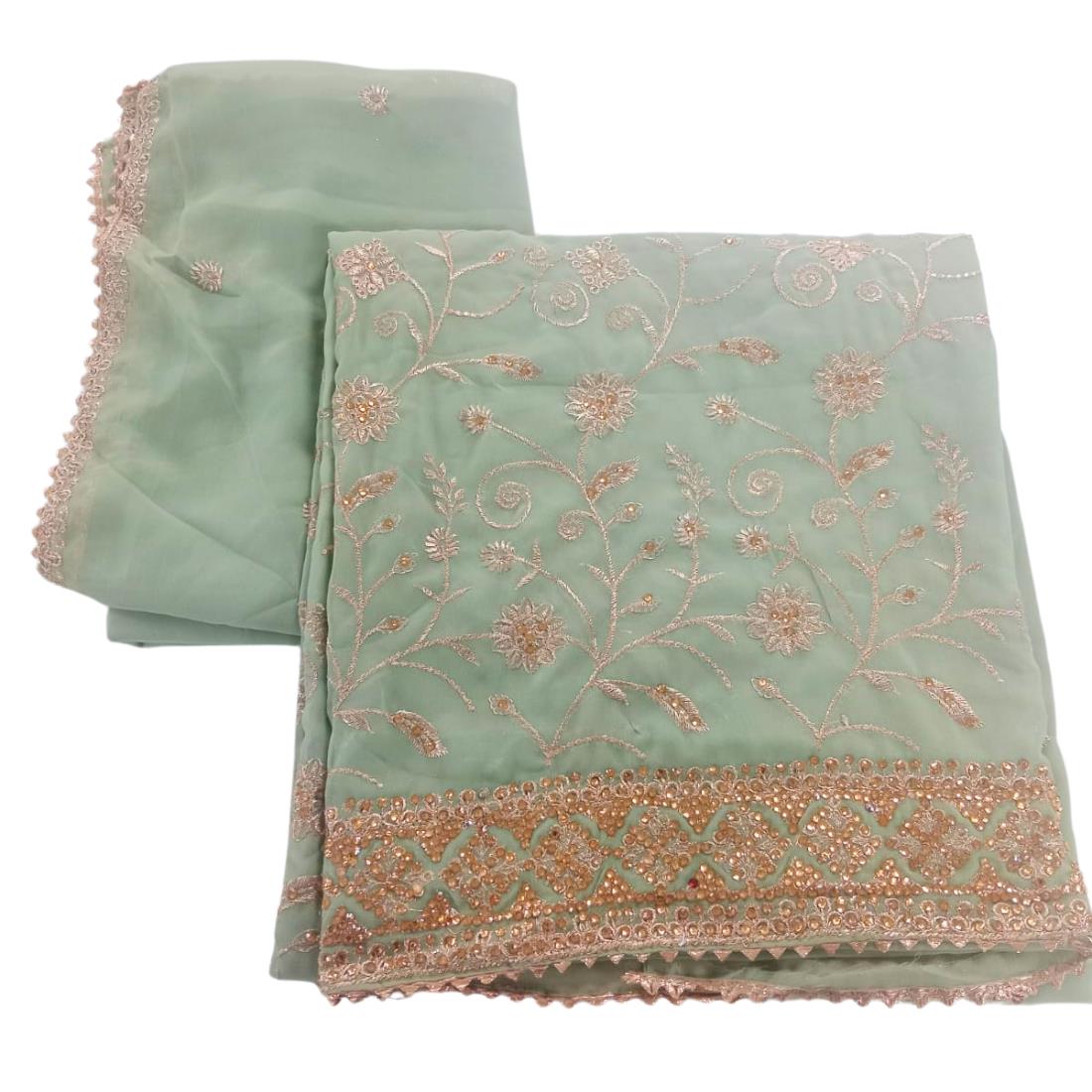 Pista Embroidered Georgette Ladies 3 Piece Unstitched Suit