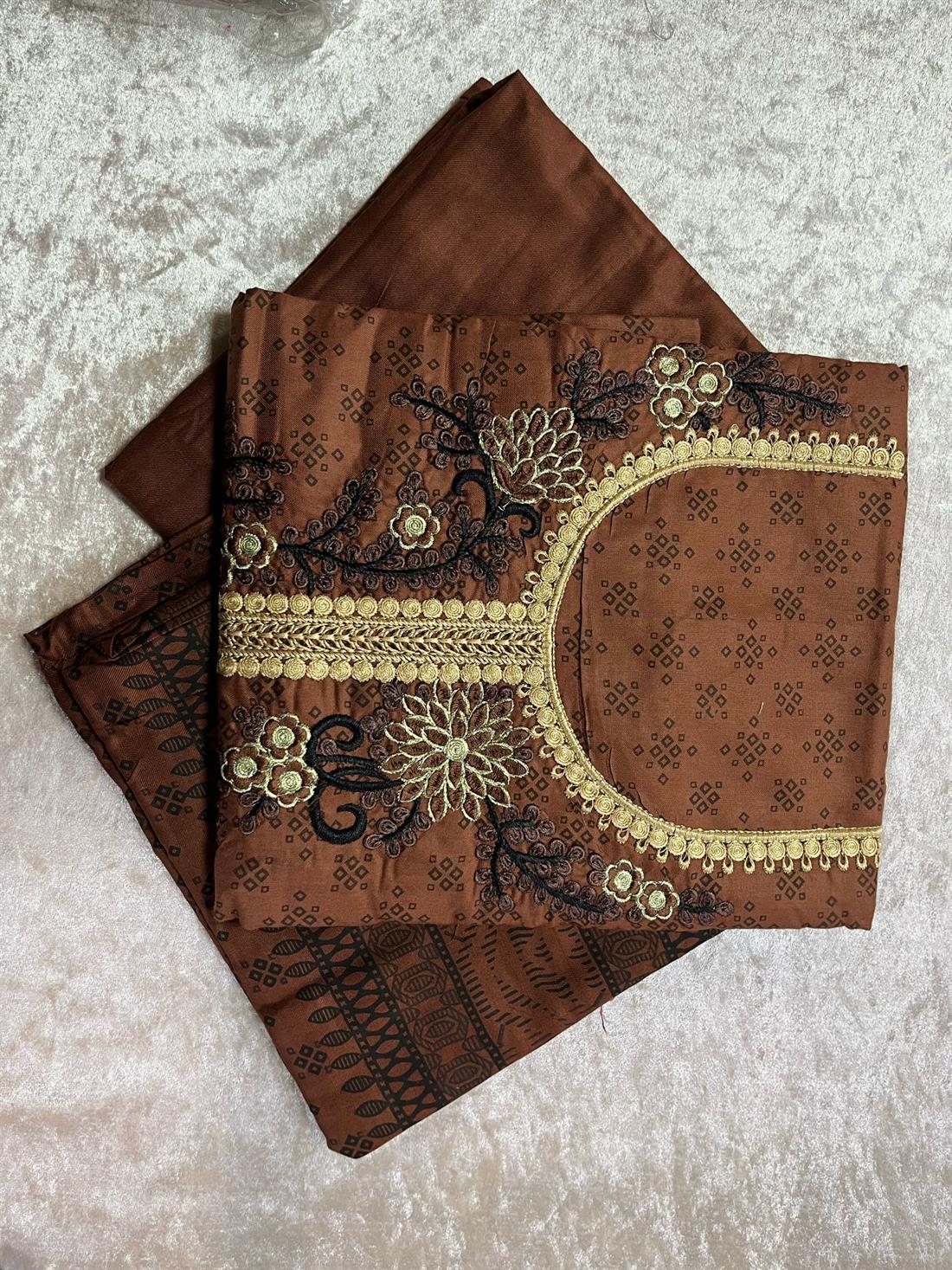 Brown Unstitched 3 Piece Suit