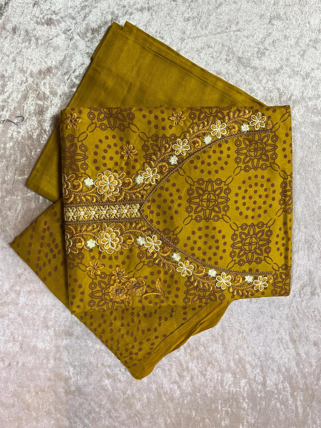 Mustard Unstitched 3 Piece Suit