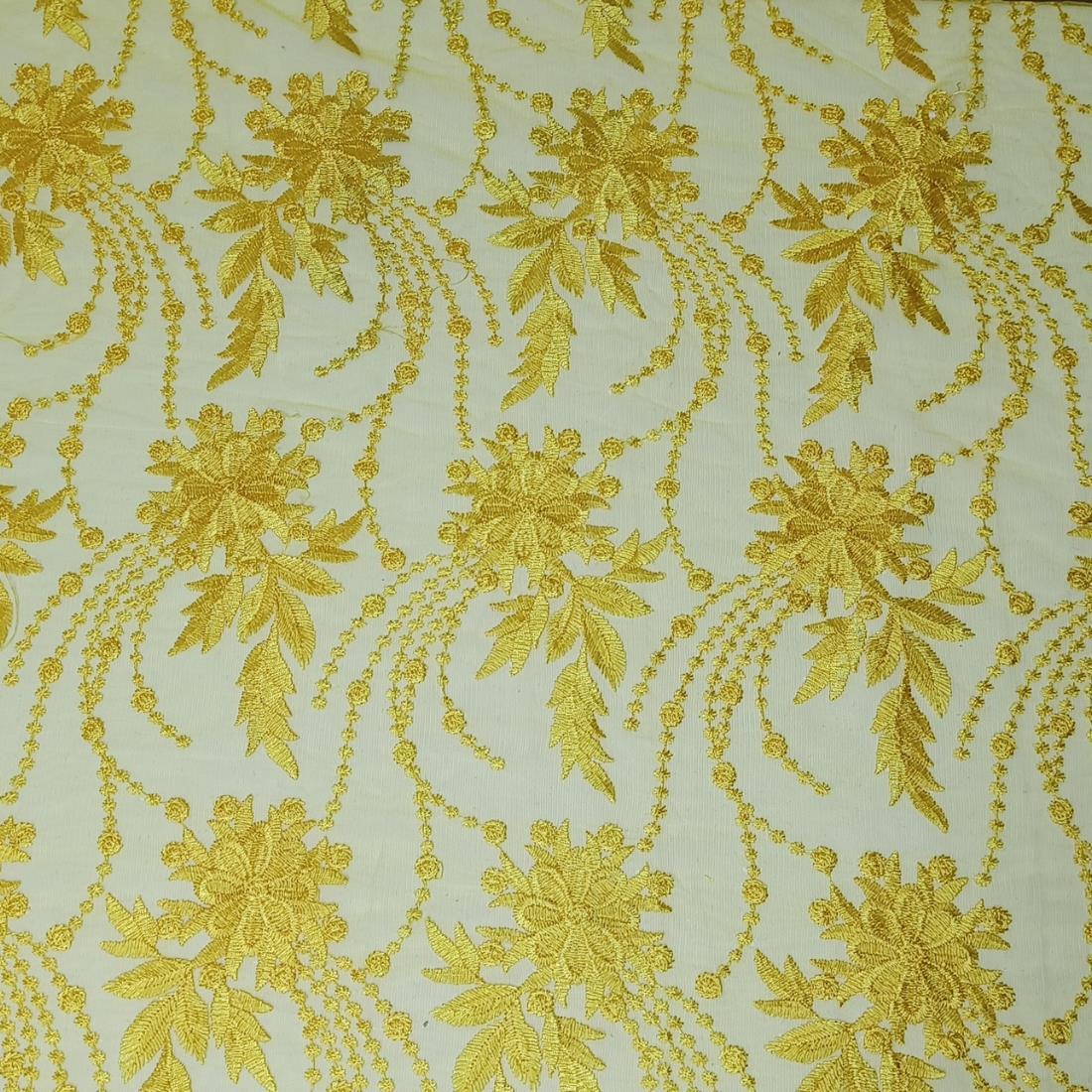 Yellow Crepe Unstitched 2 Piece Suit