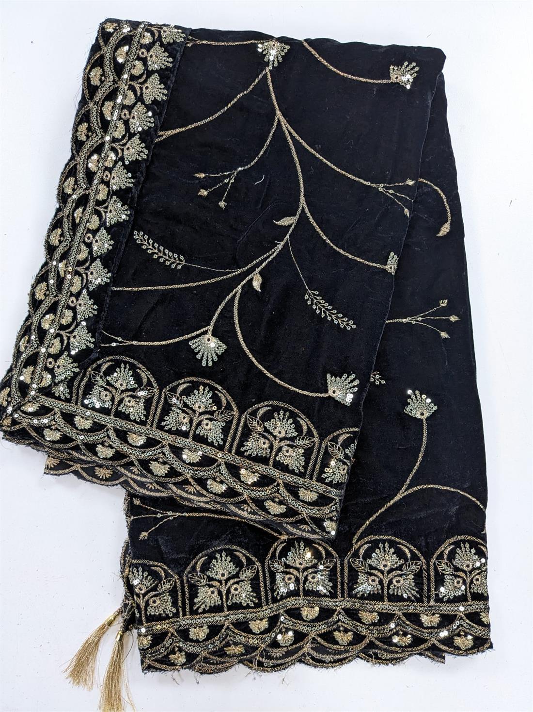 Black Ladies Velvet Shawl