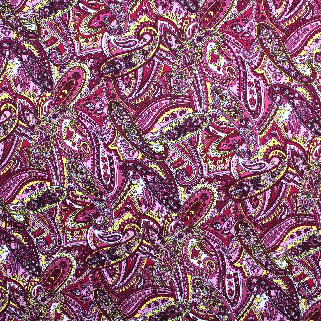 Wine Crepe Printed Viscose Fabric
