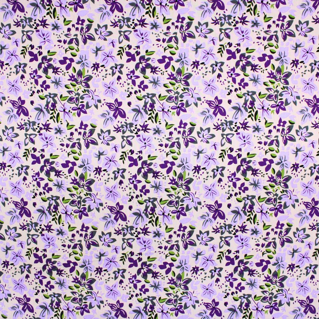 Lilac Crepe Printed Viscose Fabric