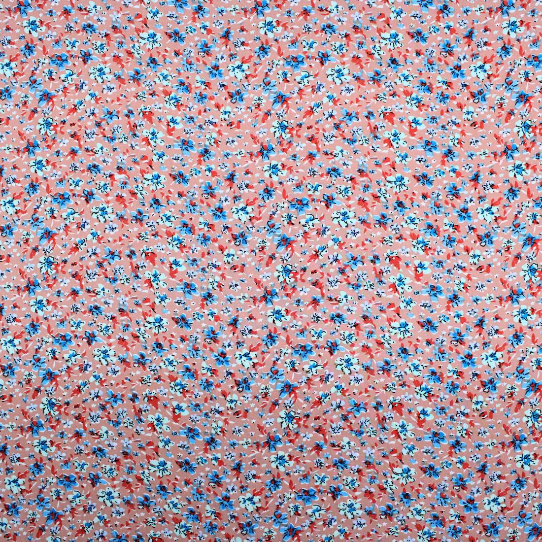 Dark Peach Crepe Printed Viscose Fabric