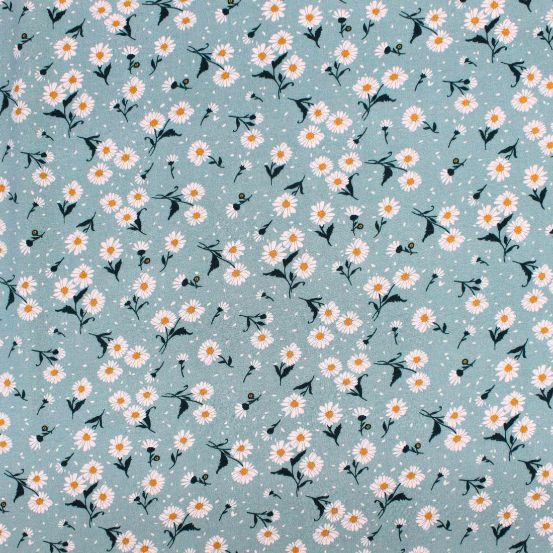 Willow Green Crepe Printed Viscose Fabric