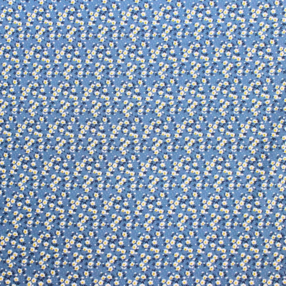 Denim Crepe Printed Viscose Fabric