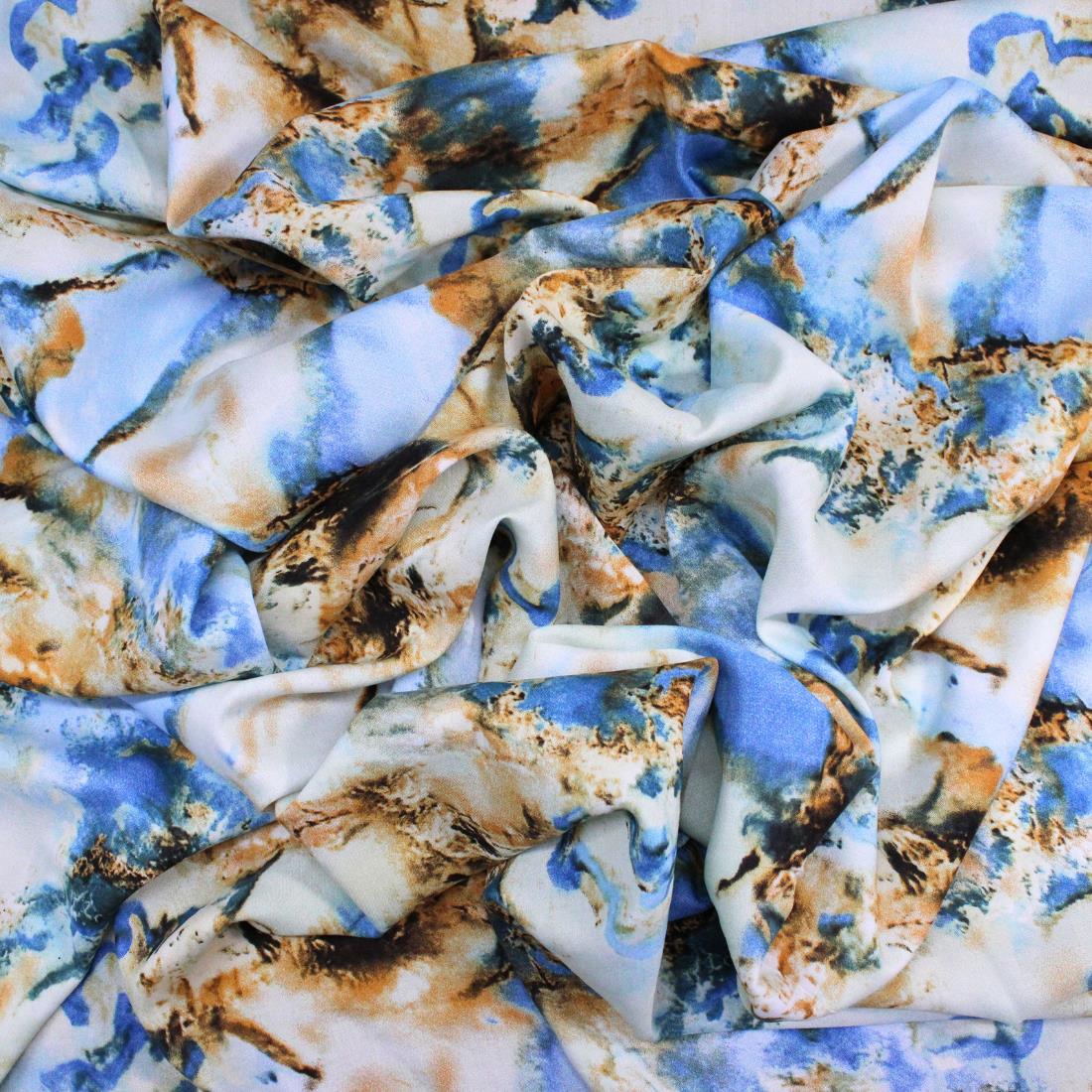 Ocean Crepe Printed Viscose Fabric