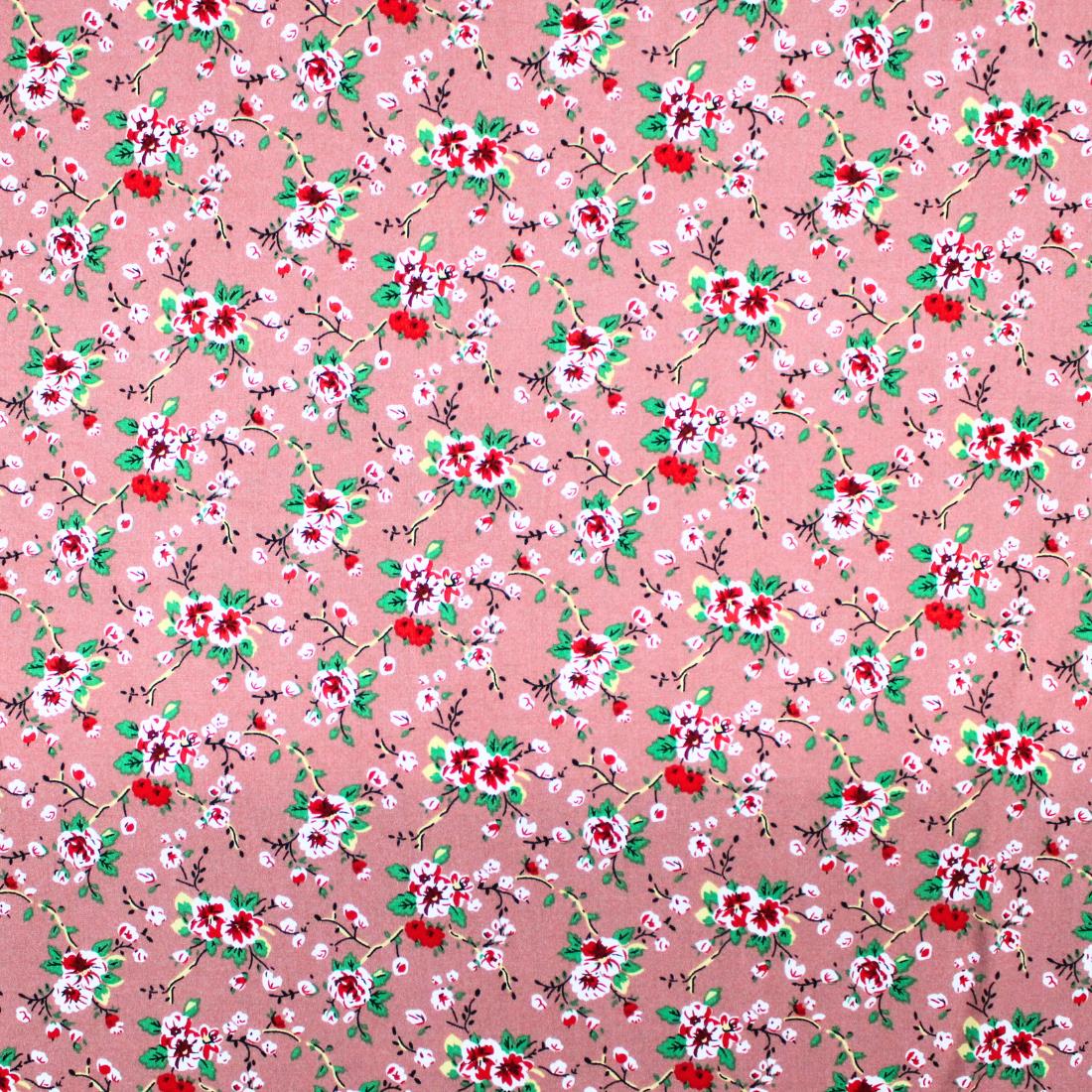 Dusky Pink Crepe Printed Viscose Fabric
