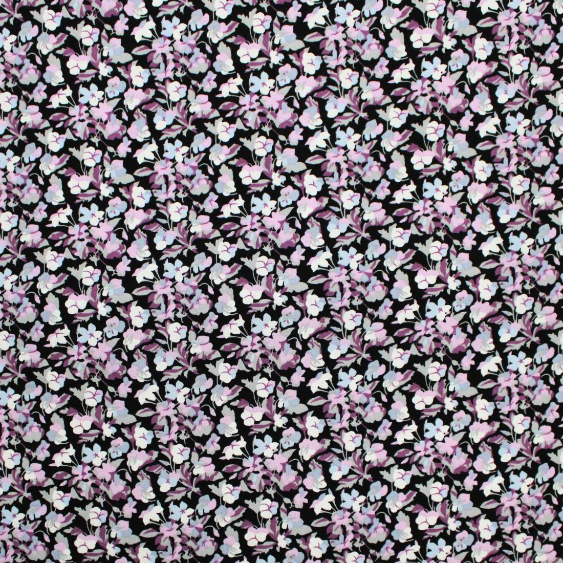 Purple Crepe Printed Viscose Fabric