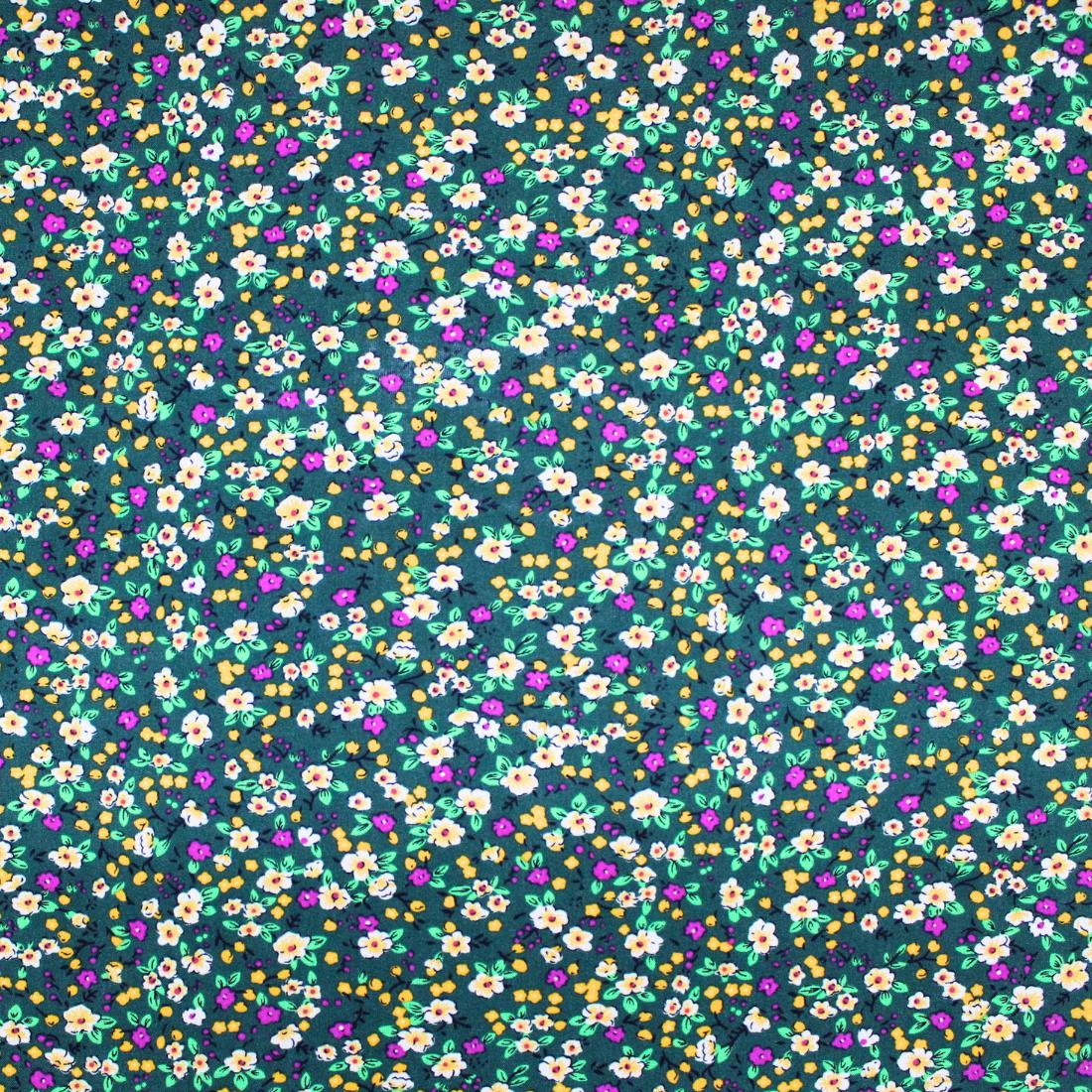 Green Crepe Printed Viscose Fabric