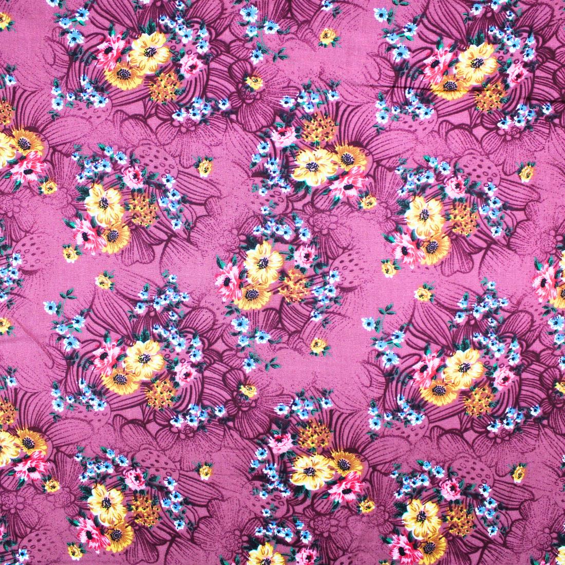 Dusky Pink Crepe Printed Viscose Fabric