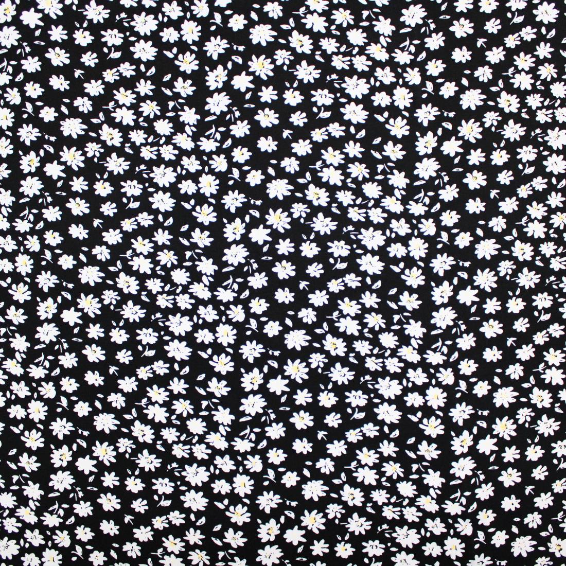 Black Crepe Printed Viscose Fabric