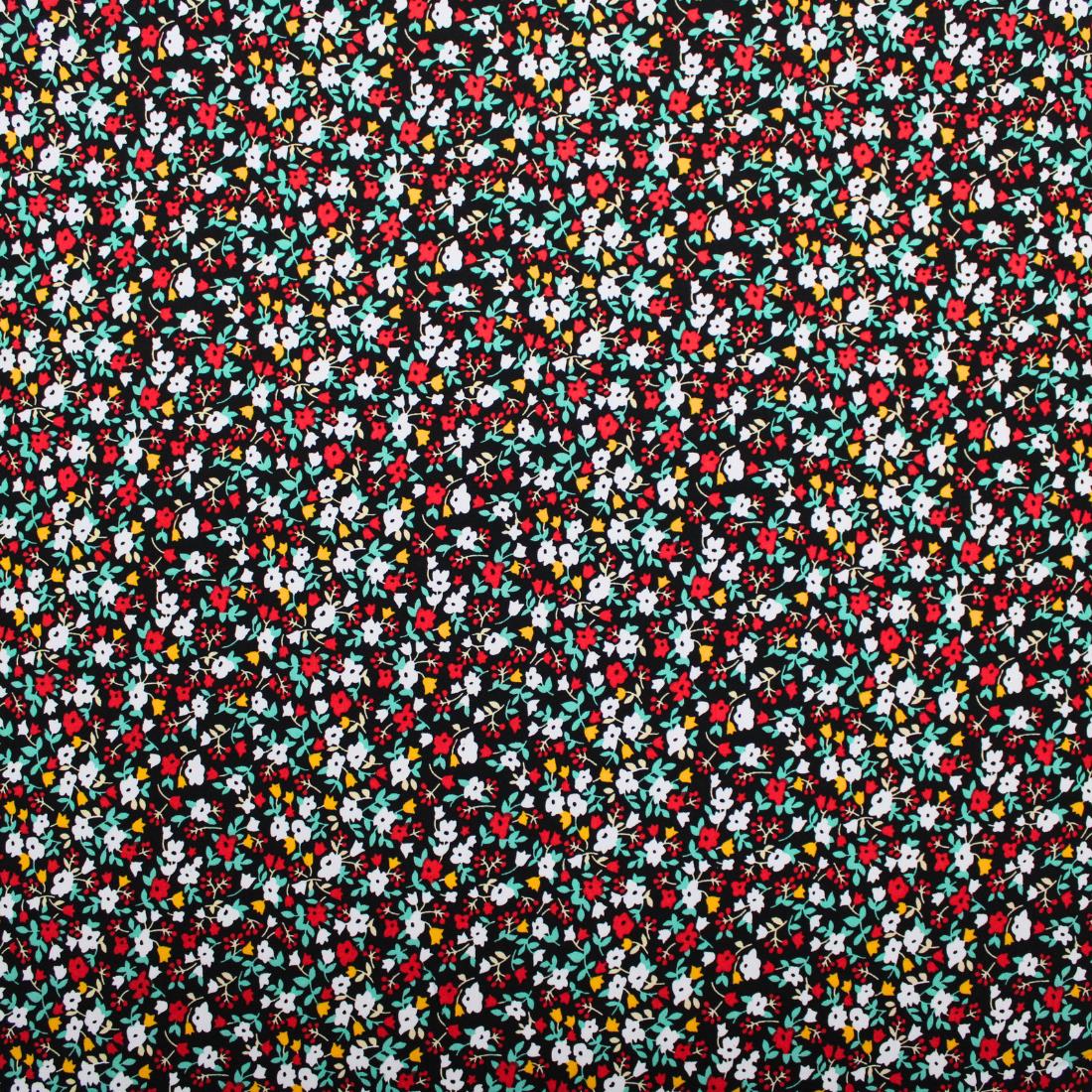Black Crepe Printed Viscose Fabric
