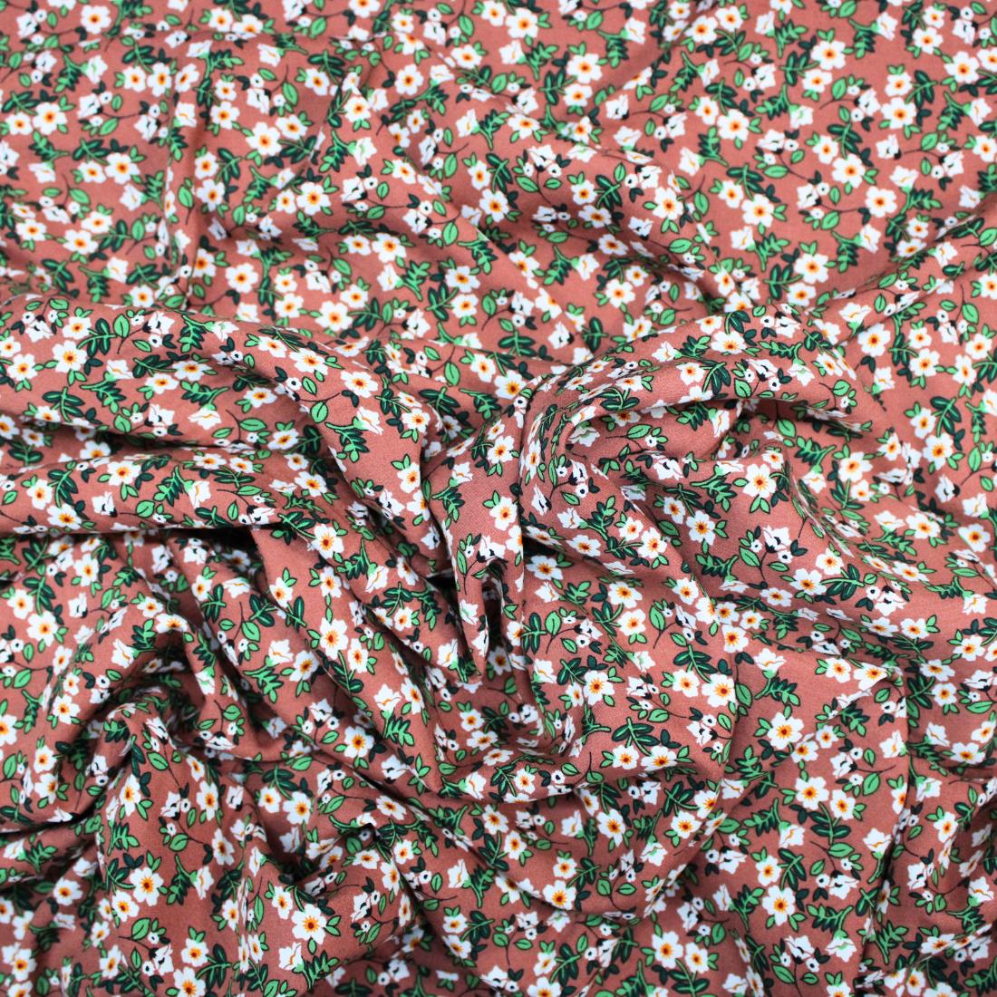 Light Brown Crepe Printed Viscose Fabric