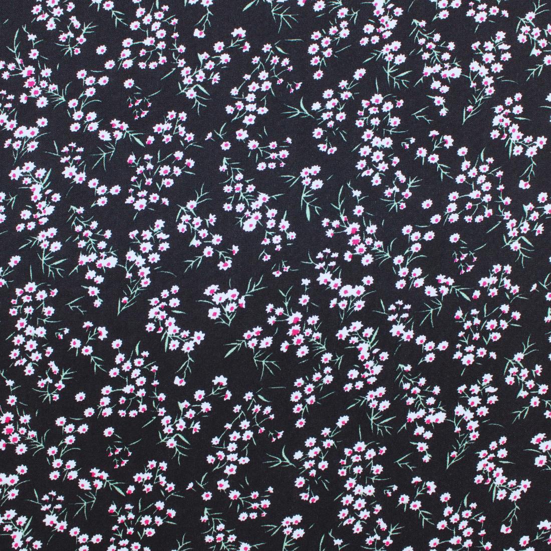 Black Crepe Printed Dressmaking Viscose Fabric